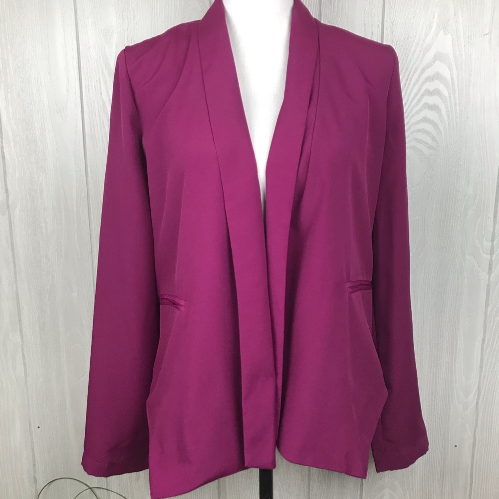 Harper and Gray purple open front blazer jacket